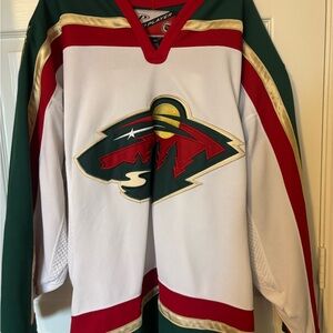 White and Green Hockey Jersey